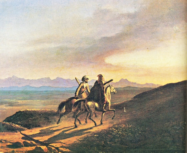 Vospominanie-o-Kavkaze-aprel-1838-karton-maslo-Risunki-Lermontova