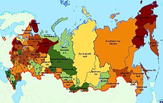 Самые большие регионы России